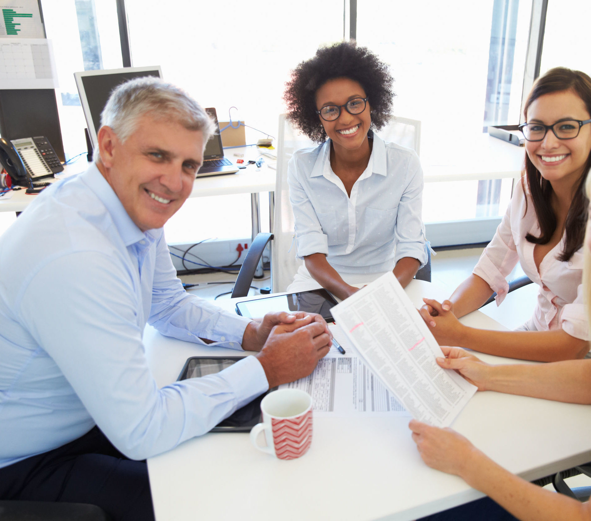 Business team discussing partnerships